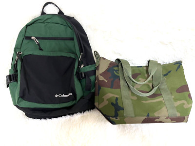 Columbia backpack Day Pack black green LLbean Bag used set lot