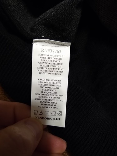Perry Ellis Sweater Men's XL Black/Gray/ Principles Long Sleeve New with Tags - Picture 5 of 9