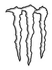 Monster Energy , White Vinyl Die Cut Sticker
