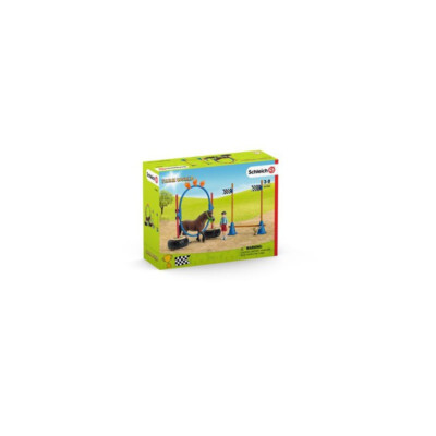 Schleich 42482 Pony Agility Rennen, ab 3 Jahren, FARM WORLD - Spielset, 22 Teile