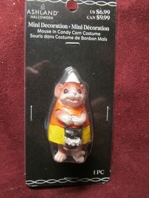 Ashland Halloween Tiny Treasures, Mouse in a Candy Corn Costume  2024  NEW
