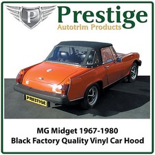 MG Midget / AH Sprite Car Hood Hoods Soft Top Black Vinyl 1967-1980