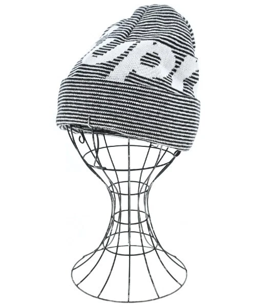 Casquettes/bonnets en tricot Supreme blanc x noir (bordure) 2200542166204