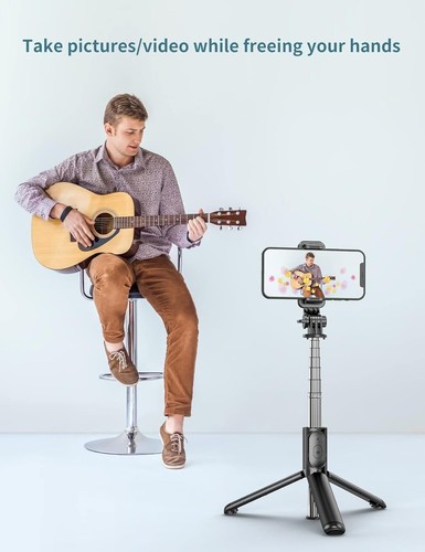 Compact Selfie Stick Tripod with 360° Rotation & Remote - Lightweight Design - Picture 9 of 10