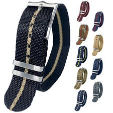 Watch Strap Single Pass Twill Woven Fabric Premium Nylon Band 20mm 22mm UK