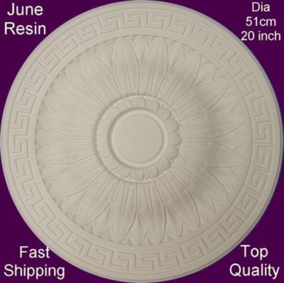 Deckenrosette Harz stark leicht Design kein Styropor einfache Befestigung 51 cm Juni