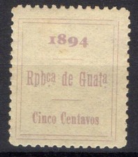 AMÉRIQUE LATINE !  ESSAI de Timbre ancien NEUF** du GUATEMALA de 1894