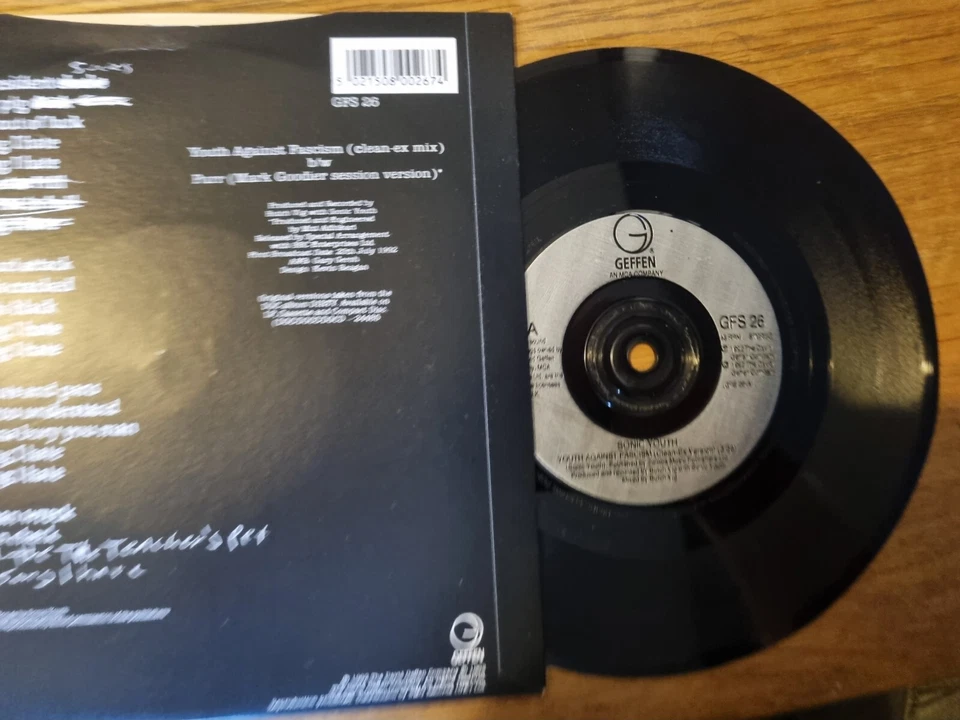 SONIC YOUTH - YOUTH AGAINST FASCISM 1992 Geffen Records 7” Single - Изображение 3 из 4