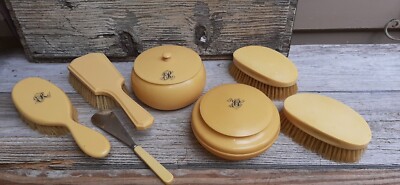 Vtg Art Deco Celluloid Vanity 7 Piece Set By Colonial  display picture 1