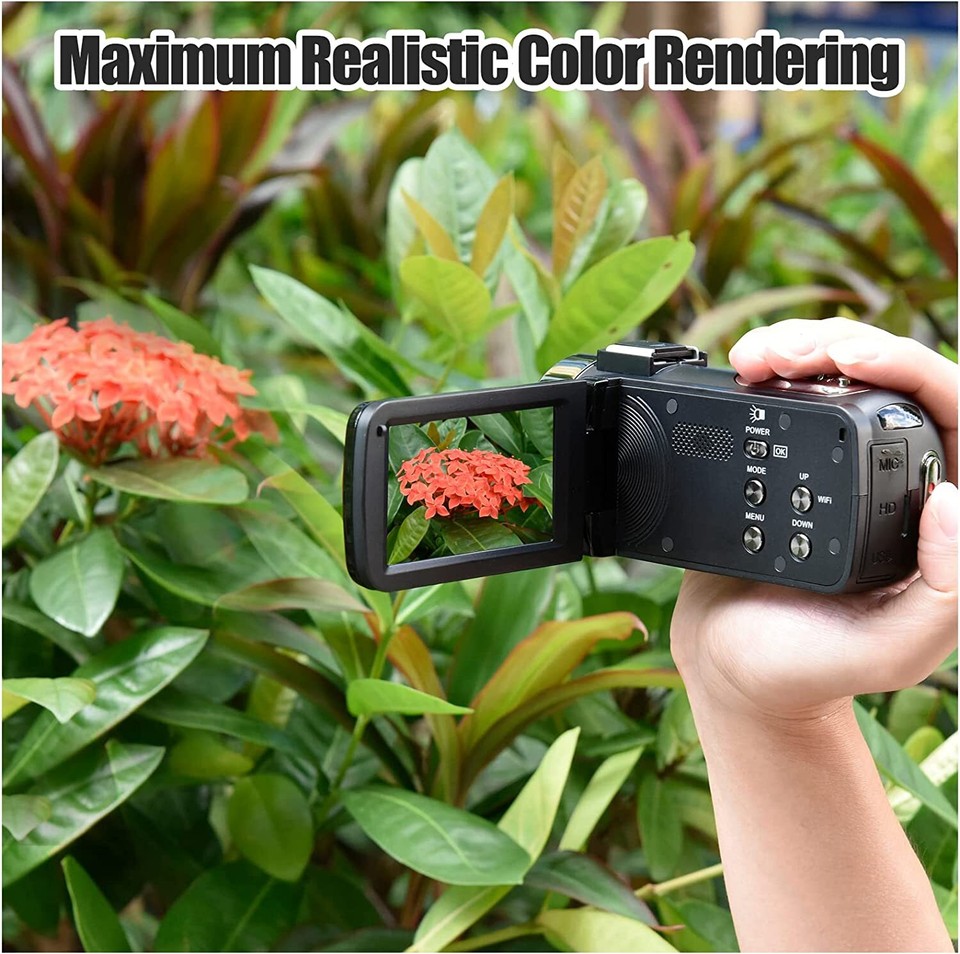 Video Camera 4K Camcorder WiFi 48MP Vlogging Camera for YouTube with