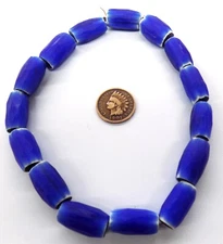 15 BEADS Facetted Alaskan Russian Blue Trade Beads Africa  Read More T55 Cut's