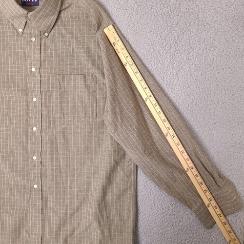 Vintage Dover Arrow Men's Oxford Shirt Size 17.5 34/35 Brown Button Long Sleeve - Picture 9 of 13