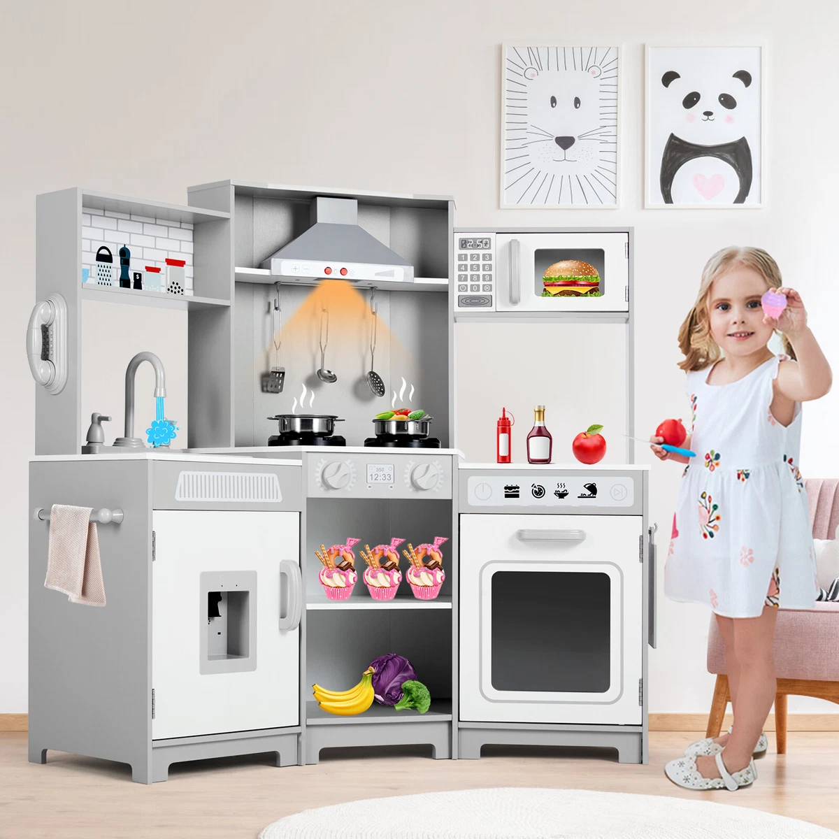 Large wooden play kitchen 2025
