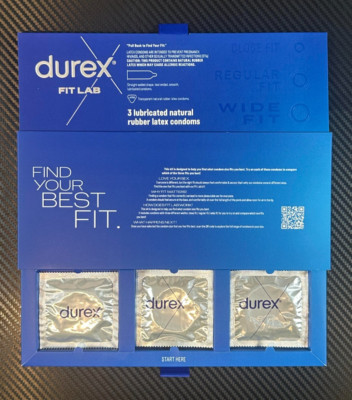 Durex Fit Lab 3 Lubricated Natural Rubber Latex Condoms *Open Box