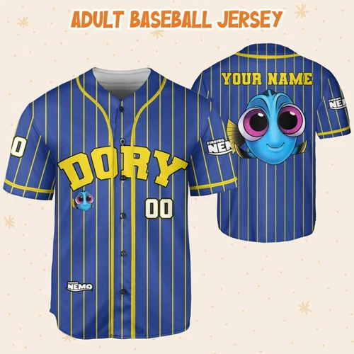 Personalize Finding Nemo Baby Dory Baseball Jersey, Custom Disney Baseball Jersey