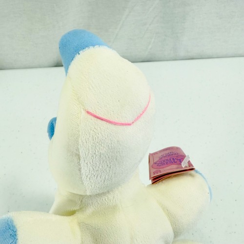 1998 Precious Moments Tender Tails weiß blau Nashorn Plüsch Sitzsack 358312 Enesco - Bild 8 von 9