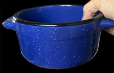 Set of 2 Von Pok & Chang soup bowls chili bowls Blue Speckle Ceramic Bowls