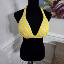 Vintage VICTORIA'S SECRET YELLOW FOILED PUSHUP Triangle Bikini Top Medium Rare