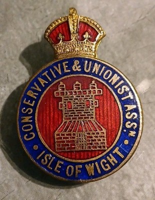 Seltenes Emaille-Abzeichen Isle of Wight konservativer & unionistischer Verein vor 1940