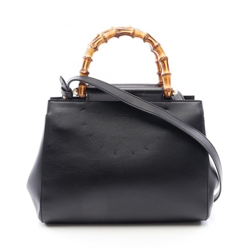 Gucci Nymphaea Bamboo 2-Way Handbag Women's Leather Crossbody Bag
