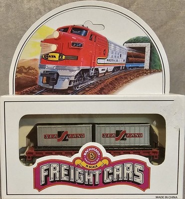 Bachmann N Scale Santa Fe 51' Flat Car w/ Sea Land Containers A.T.S.F. 90850