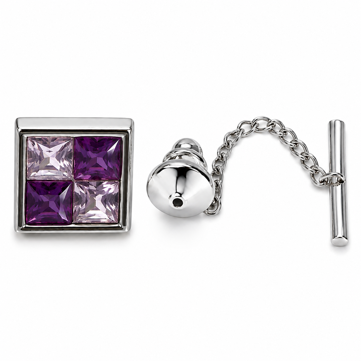 Amethyst Crystal Tie Pin for Men – Onyx Art TP04 Premium Crystal Tie Tack