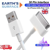 1M 30-Pin USB Charging Cable for Apple iPhone 4 4S 3G 3GS iPad iPod UK