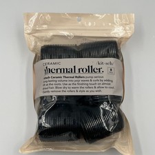 Kitsch Ceramic Thermal Hair Rollers 8 Pcs Black 3 Size Rollers For Waves  Curls