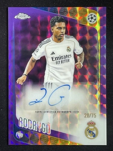 Rodrygo 2025-26 Topps Chrome UCC Purple Geometric Refractor Auto /75 #CA-RD