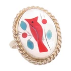 925 Sterling Silver Vintage Ring Multi Gemstone Inlay Thunderbird  Sz 6  RG34732