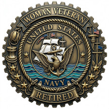 Woman Veteran US Navy Retired Military Graphics USN Service 4" Sticker Decal