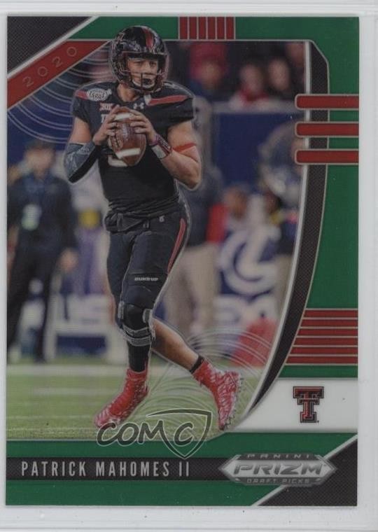 2020 Panini Prizm Draft Picks Green Prizm Patrick Mahomes II #81 1q03