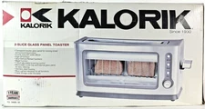 KALORIK 39085 SS 2-Slice Stainless Steel Glass Panel Toaster NEW