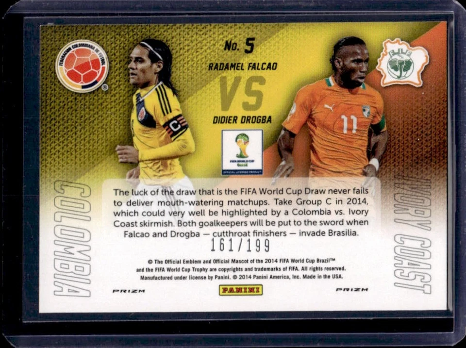 2014 Prizm World Cup Didier Drogba Radamel Falcao Matchups Prizm Blue #161/199 - Image 2 of 2