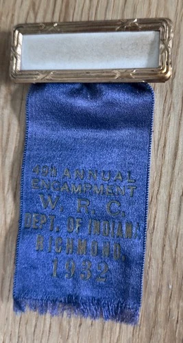 1932 GAR Ribbon W.R.C. 49th Annual Encampment Department of Indiana Richmond