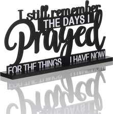 Remember Prayed Sign Wood Blessed Table Decor, Classic Style