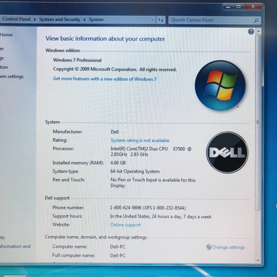 DELL OPTIPLEX 360 SFF Core 2 Duo 2.93GHz 4GB RAM 250GB HD (Windows 7 Pro 64-Bit) - Image 2 of 4