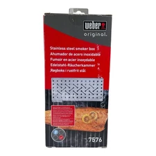 Weber Genuine #7576 Stainless Steel Smoker Box Grilling Gas Charcoal Grill ~ New