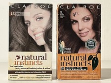 2x Clairol NATURAL INSTINCTS 13 Now 6 Light Brown Hair Color Dye 1x Open Faded