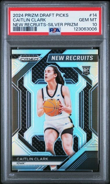 CAITLIN CLARK 2024 Prizm Draft Rookie New Recruits SILVER #14 PSA 10 GEM *ke
