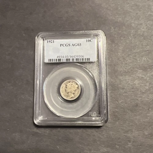1921 PCGS AG03 Mercury Dime Key Date!