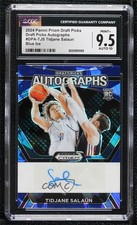 2024-25 Prizm Draft Picks Blue Ice /75 Tidjane Salaun CGC 9.5 Mint+ Auto 11kt