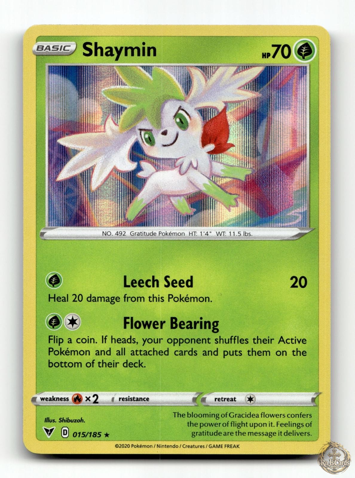 🐉 Shaymin 015/185 Holo Rare Vivid Voltage Pokemon NM