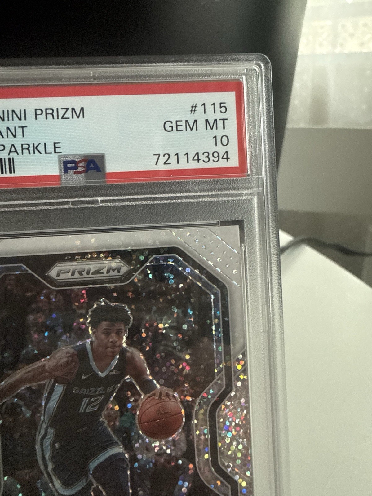 Panini Prizm 2020-21 Ja Morant #115 White Sparkle PSA 10 Grizzlies view 2