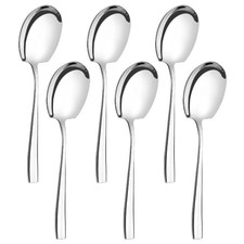 6 PCS Large Stainless Steel Buffet Serving Spoons Flatware Utensils 8.4 Inch