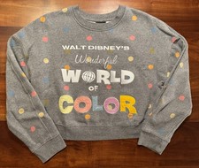 Disney 100 Years Polka Dot Embroidered Wonderful World Of Color Sweatshirt Sz S