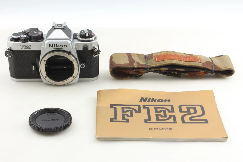 Cuerpo de cámara fotográfica Nikon FE2 plateada 35 mm SLR Honeycomb [correa COMO NUEVA] de JAPÓN Foto 3 de 4