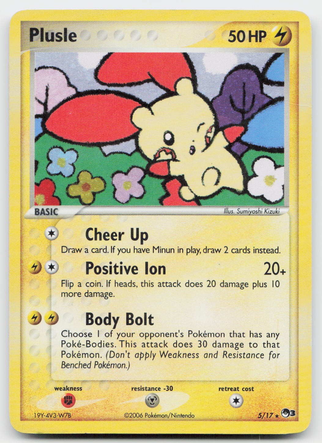 Plusle 5/17 Rare POP Series 3 Pokemon Holo Lightly Played