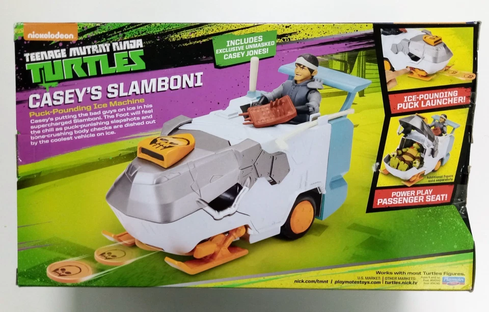TMNT CASEY JONES SLAMBONI VEHICLE & EXCLUSIVE UNMASKED FIGURE (2015) RARE MISB - Image 2 of 4