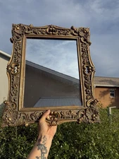 Antique Gilt Ornate Rococo Style Carved Wooden Mirror